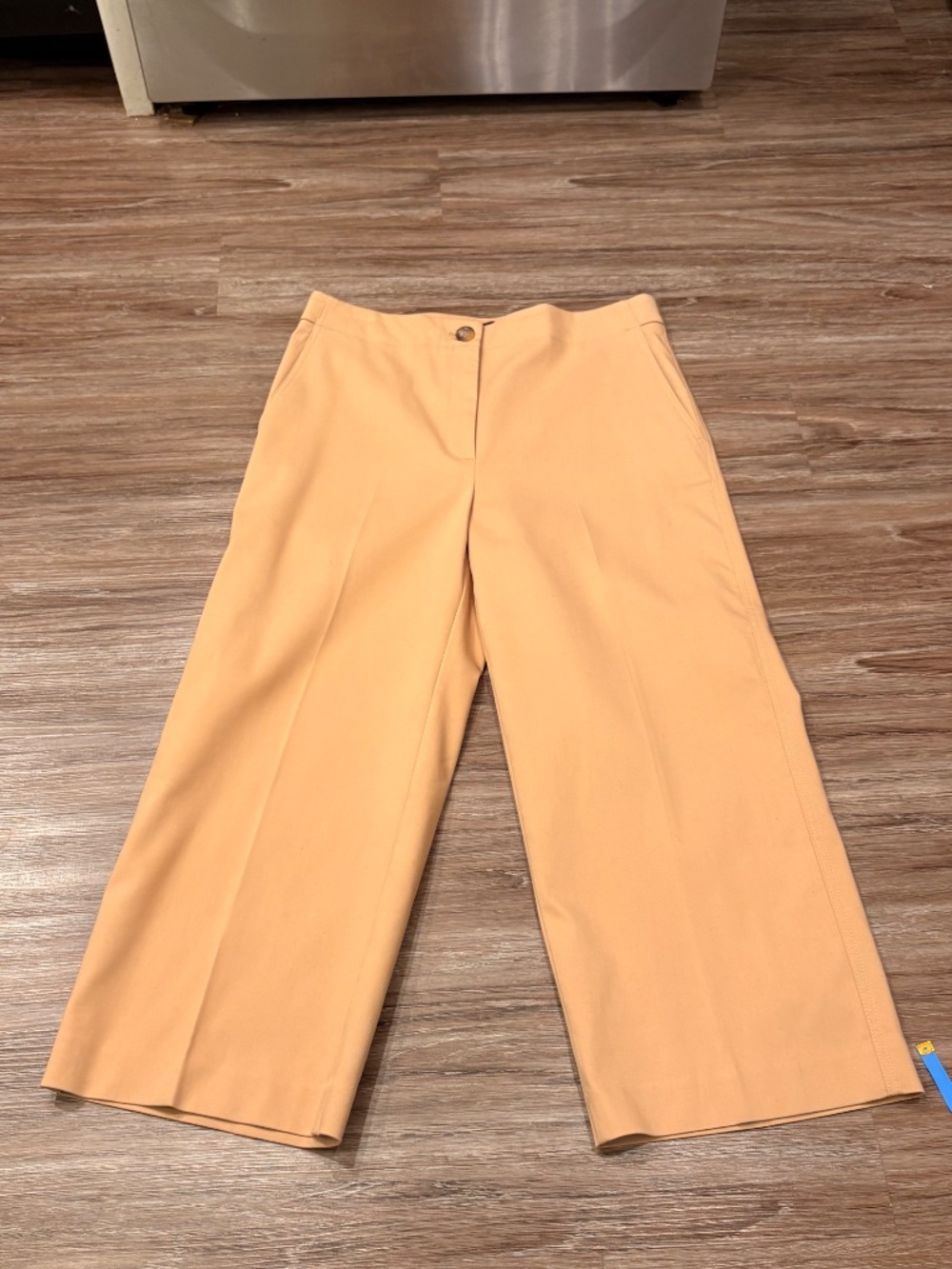 NWT Ann Taylor Kate High Rise Wide Leg Crop Trouser Pant Minimalist Khaki Tan 12 - Picture 3 of 11
